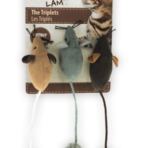 Afp Muis The Triplets Lamswol Met Catnip Assorti 7x7x3 cm 3 st