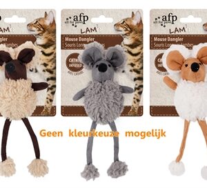 Afp Mouse Dangler Lamswol Met Catnip Assorti 16 cm