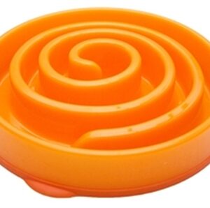 Slo-Bowl Feeder Mini Coral Spiraal Oranje 22x22x5 cm