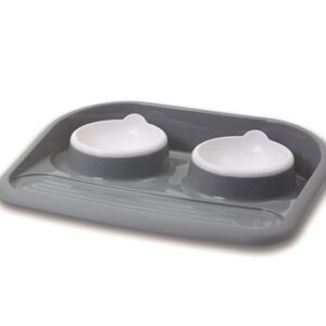 Savic Butler Voerbak En Drinkbak Met Plateau En Antislip Voetjes 2x300 ml