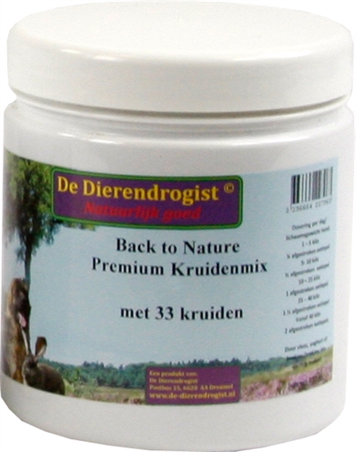 Dierendrogist Back To Nature Premium Kruidenmix Met 33 Kruiden 450 gr
