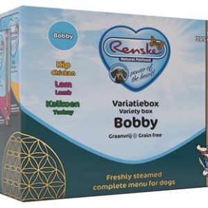 Renske Vers Vlees Variatiebox Bobby Graanvrij Kip/Lam/Kalkoen 12x395 gr