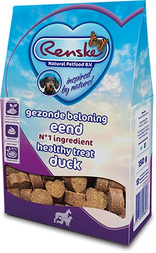 Renske Gezonde Beloning Hartjes Eend 150 gr