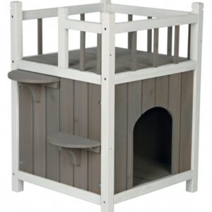 Trixie Kattenhuis Cat's Home Met Balkon Grijs / Wit 45x65x45 cm