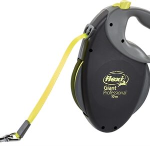 Flexi Rollijn Giant Tape Professional Neon Zwart / Geel 10 Mtr Tot 50 kg