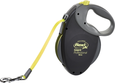 Flexi Rollijn Giant Tape Professional Neon Zwart / Geel 10 Mtr Tot 50 kg