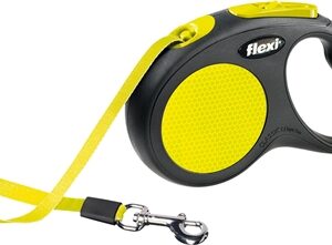 Flexi Rollijn New Classic Neon Tape Zwart / Geel S 5 Mtr
