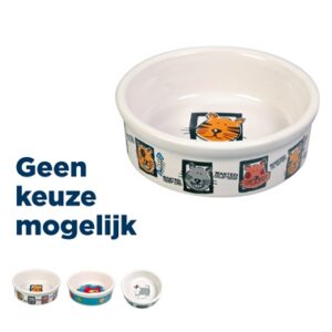 Trixie Voerbak Kat Keramiek Met Print Assorti 200 Ml-12 cm