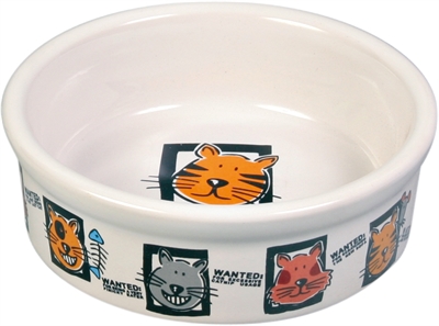 Trixie Voerbak Kat Keramiek Met Print Assorti 200 Ml-12 cm
