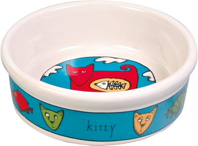 Trixie Voerbak Kat Keramiek Met Print Assorti 200 Ml-12 cm
