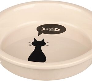 Trixie Voerbak Keramiek Wit Met Silhouette Kat 250 ml 13 cm