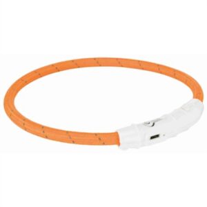 Trixie Lichtgevende Halsband Hond Flash USB Tpu / Nylon Oranje 65x0.7 cm