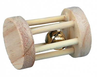 Trixie Speelrol Hout Met Bel 5x3.5 cm