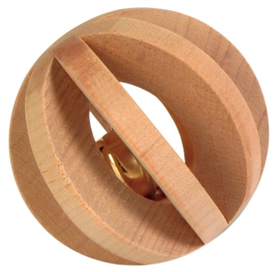 Trixie Bal Hout Met Bel 6 cm