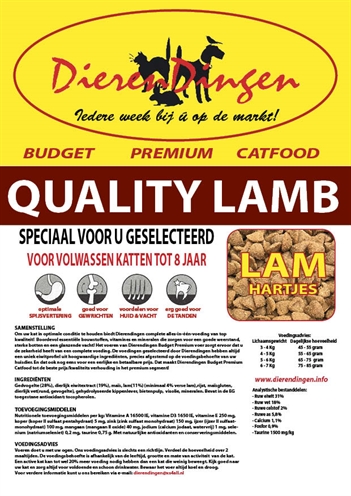 Budget Premium Catfood Quality Lamb 15 kg