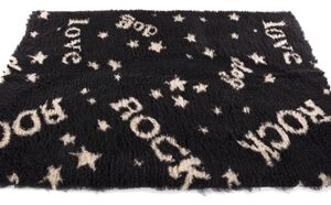 Vetbed Rock Zwart / Beige Gerecycled 75x50 cm