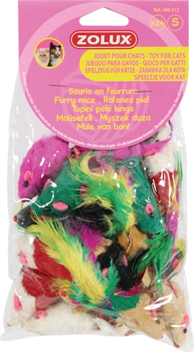 Zolux Kattenspeelgoed Bontmuisjes Assorti 24 st