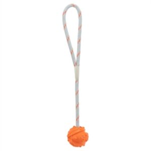 Trixie Bal Aan Touw Natuurrubber Drijvend Oranje 4.5 cm / 35 cm
