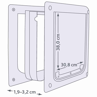 Trixie 2-Weg Hondenluik Wit M-XL 39 X 45 cm