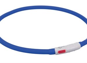 Trixie Lichtgevende Halsband Hond USB Siliconen Oplaadbaar Royal Blauw 70x1 cm