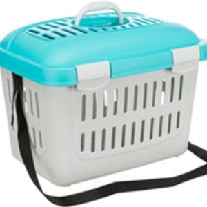 Trixie Vervoersbox Knaagdier Midi-Capri Lichtgrijs/Turquoise 44x32x33 cm