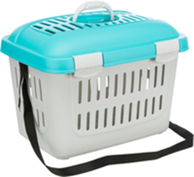 Trixie Vervoersbox Knaagdier Midi-Capri Lichtgrijs/Turquoise 44x32x33 cm