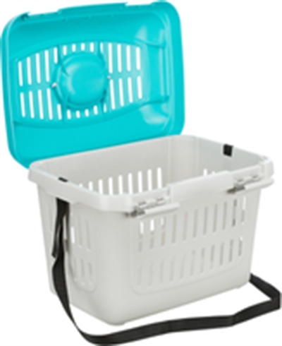 Trixie Vervoersbox Knaagdier Midi-Capri Lichtgrijs/Turquoise 44x32x33 cm
