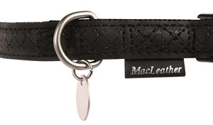 Macleather Halsband Zwart 20-40x1.5 cm