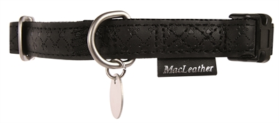Macleather Halsband Zwart 20-40x1.5 cm