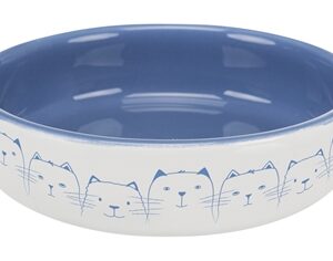 Trixie Voerbak / Drinkbak Kat Platte Neus Lichtblauw / Wit 300 ml 15 cm