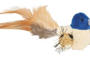 Trixie Vogel Met Veren Pluche 8 cm 4 st