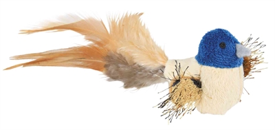 Trixie Vogel Met Veren Pluche 8 cm 4 st