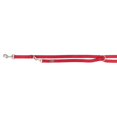Trixie Hondenriem Premium Dubbelgestikt Verstelbaar Rood 200x1 cm