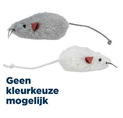 Trixie Pluche Muizen Langharig Assorti 9 cm 48 st