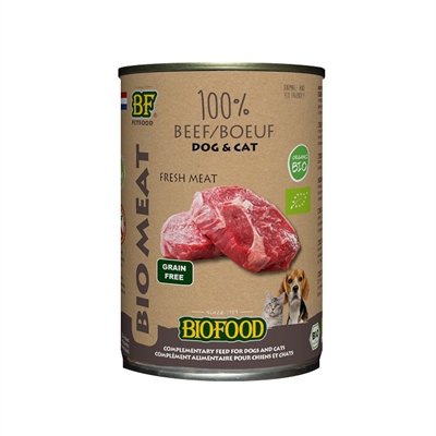BF Petfood Organic Hond Rund Menu Blik 12x400 gr