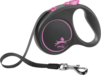 Flexi Rollijn Black Design Tape Roze S 5 Mtr Tot 15 kg