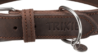 Trixie Halsband Hond Rustic Vetleer Donkerbruin 27-34x1.8 cm