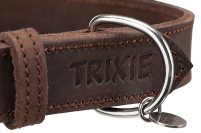 Trixie Halsband Hond Rustic Vetleer Donkerbruin 27-34x1.8 cm