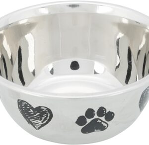 Trixie Voerbak Hond Print Schets Hart Pootje Gepoedercoat 500 ml 13 cm 4st