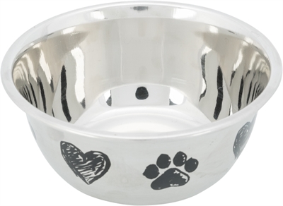 Trixie Voerbak Hond Print Schets Hart Pootje Gepoedercoat 500 ml 13 cm 4st