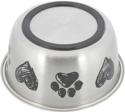 Trixie Voerbak Hond Print Schets Hart Pootje Gepoedercoat 500 ml 13 cm 4st