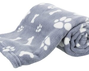 Trixie Hondendeken Kenny Fleece Bot / Pootjes Blauw 75x50 cm
