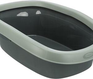 Trixie BE Eco Gerecycled Kattenbak Carlo Met Rand Antraciet / Grijs 43x31x14 cm 2 st