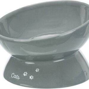 Trixie Voerbak Kat XXL Keramiek Verhoogd Grijs 350 ml 17 cm
