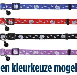 Trixie Halsband Kat Safer Life Print Kat / Poot Assorti 4 st