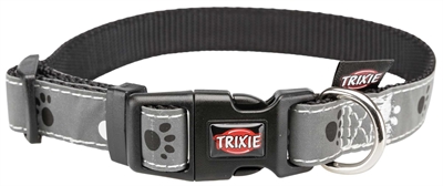 Trixie Halsband Hond Silver Reflect Zwart / Zilvergrijs 22-35x1.5 cm