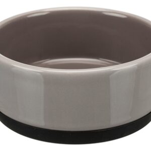 Trixie Voerbak Keramiek / Rubberrand Grijs 12x12 cm 400 ml 4 st