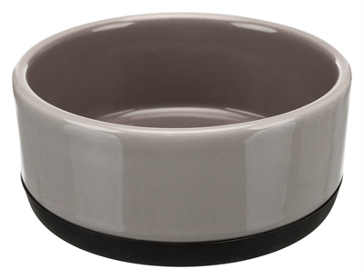 Trixie Voerbak Keramiek / Rubberrand Grijs 12x12 cm 400 ml 4 st