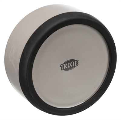 Trixie Voerbak Keramiek / Rubberrand Grijs 12x12 cm 400 ml 4 st