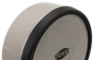 Trixie Voerbak Keramiek / Rubberrand Grijs 12x12 cm 400 ml 4 st